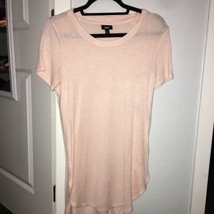 Pink short sleeve slit blouse